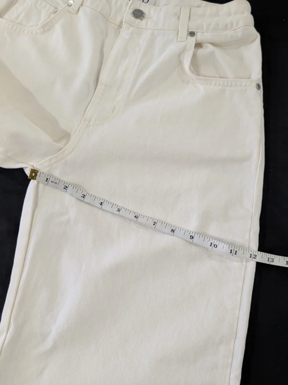 TWP Boxy Relaxed Denim Shorts White Size 24 Bermuda Straight Leg NWT $395 - Picture 11 of 14